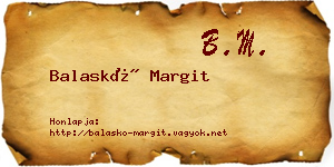 Balaskó Margit névjegykártya